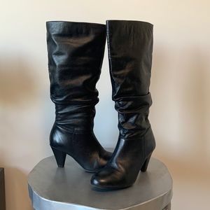 Aldo Slouch Leather Heeled Boots